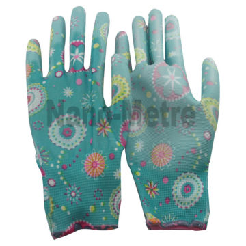 NMSAFETY 13g seguridad de poliéster guantes de PU Guantes de jardinería industrial